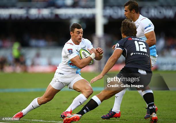 Jesse Kriel of the Vodacom Blue Bulls in action during the Super Rugby match between Cell C Sharks and Vodacom Bulls at Growthpoint Kings Park on...