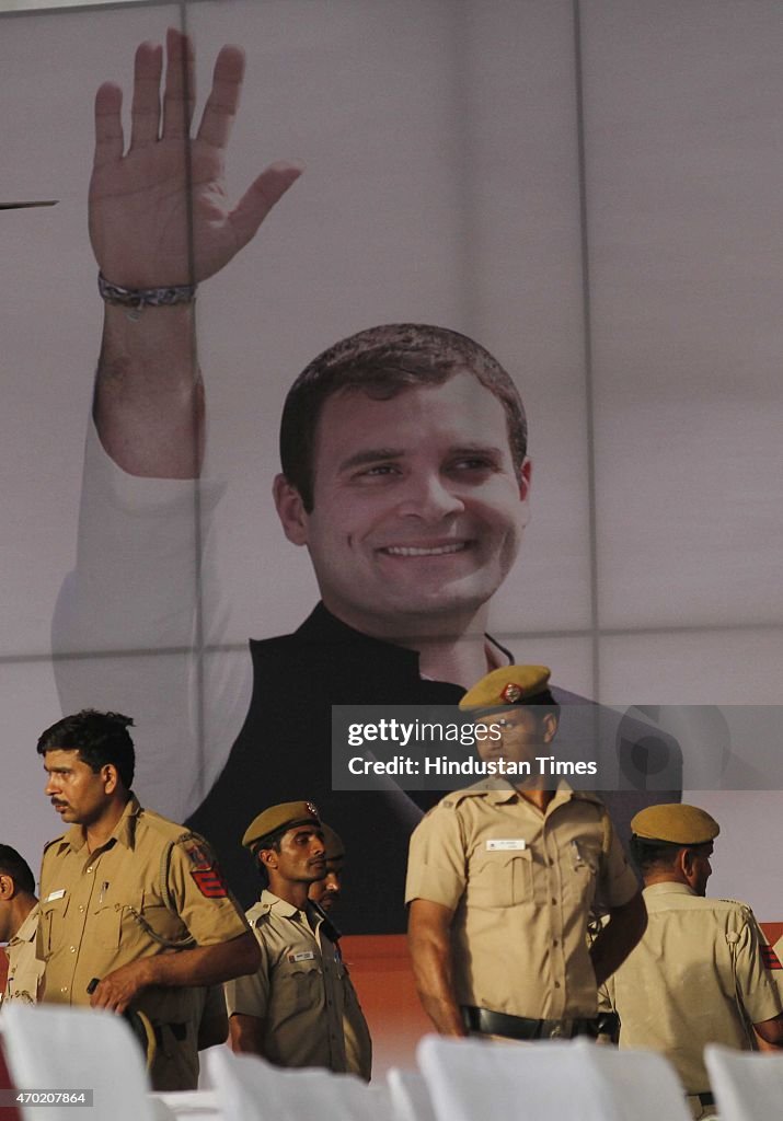 Preparations Of 'Kisan-Khet Mazdoor Rally' Of Congress Vice President Rahul Gandhi