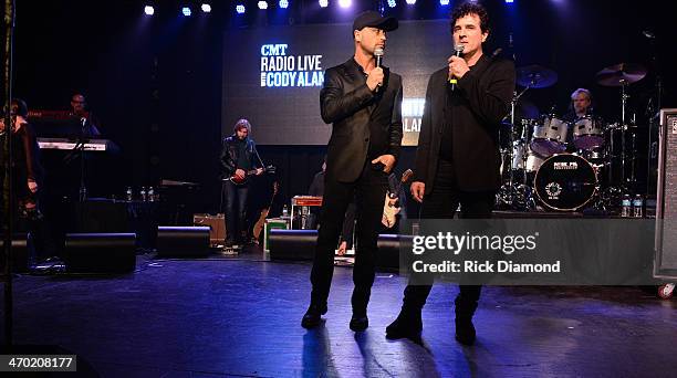 S Cody Alan and Big Machine Label Group President & CEO Scott Borchetta welcomes the crowd to the 2014 Big Machine Label Group Show At Country Radio...