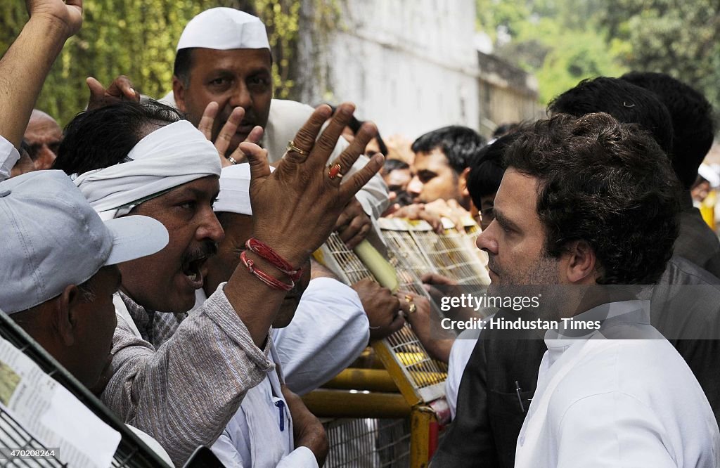 Congress Vice President Rahul Gandhi Meets Farmers In Delhi