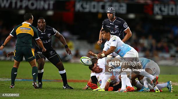 Rudy Paige of the Vodacom Blue Bulls in action during the Super Rugby match between Cell C Sharks and Vodacom Bulls at Growthpoint Kings Park on...