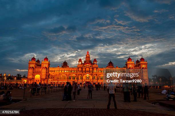 maharaja's palace at night, india - maharaja palace stock pictures, royalty-free photos & images