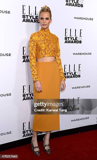 Poppy Delevingne attends the Elle Style Awards 2014 at One Embankment on February 18, 2014 in London, England.