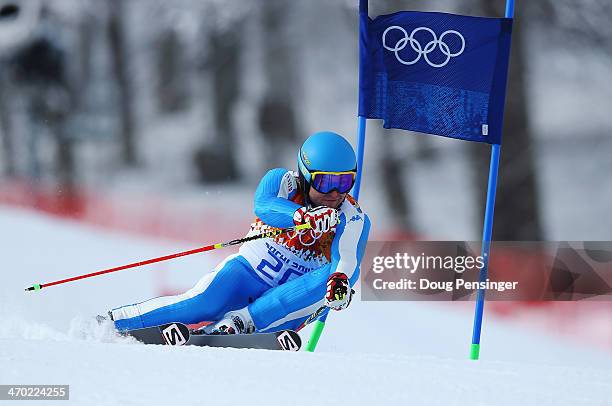 Davide Simoncelli of Italy in action during the Alpine Skiing Men's Giant Slalom on day 12 of the Sochi 2014 Winter Olympics at Rosa Khutor Alpine...