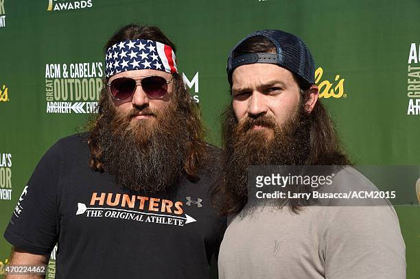Personalities Willie Robertson and Jep Robertson attend the ACM & Cabela's Great Outdoor Archery Event during the 50th Academy of Country Music...