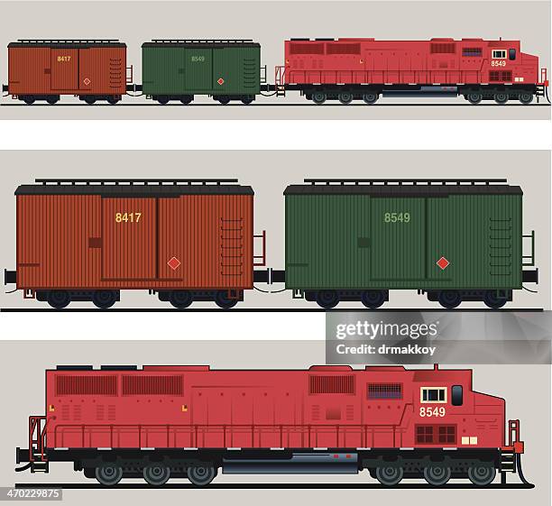 bildbanksillustrationer, clip art samt tecknat material och ikoner med red train - locomotive