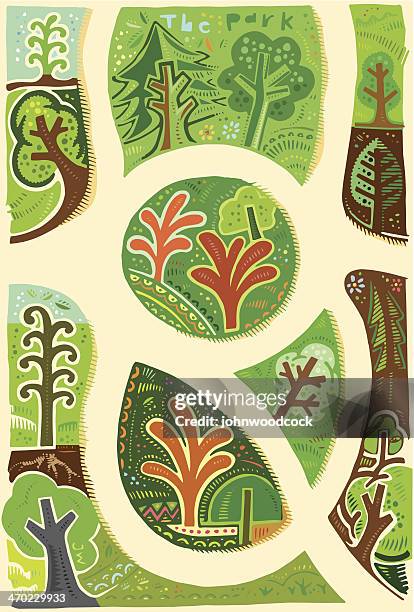 little park - park path stock illustrations