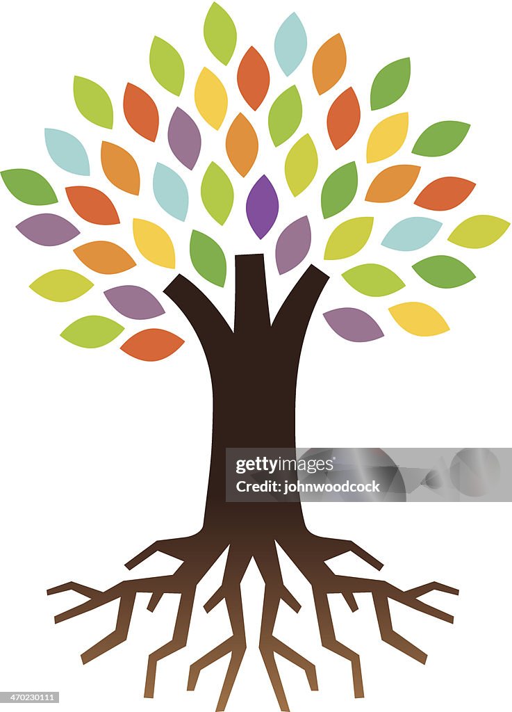 Graphic Tree With Roots Symbol High-Res Vector Graphic - Getty Images