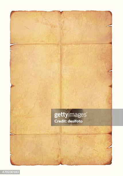 antique paper vector on white background - blank parchment stock illustrations