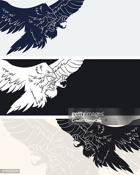 offensives eagle - eagle wing tattoos stock-grafiken, -clipart, -cartoons und -symbole