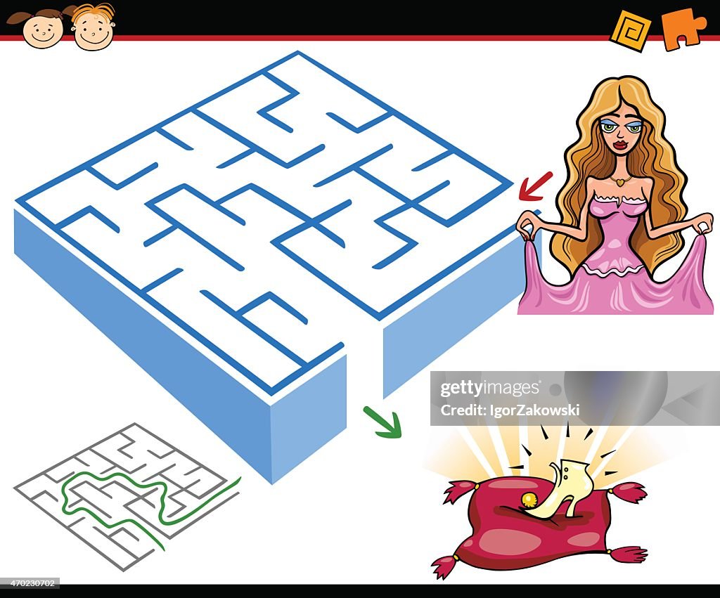 Laberint Cartoon Cartoon Maze Or Labyrinth Game High-Res Vector Graphic - Getty Images