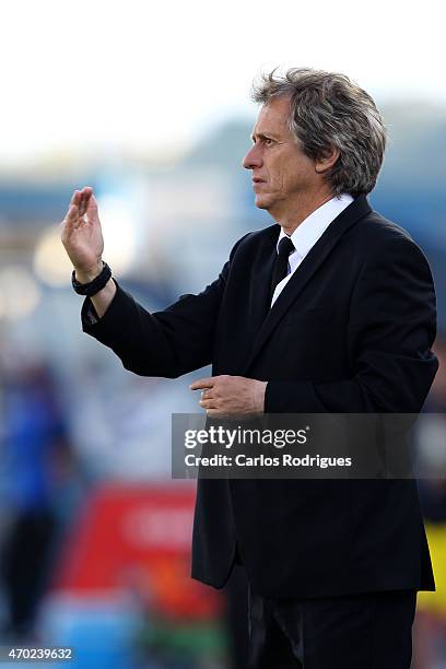 Benfica's coach Jorge Jesus during the Primeira Liga match between Belenenses and Benfica at Estadio do Restelo on April 18, 2015 in Lisbon, Portugal.