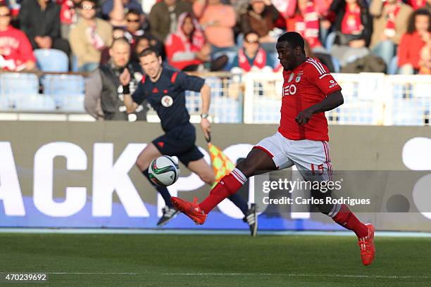 Benfica's forward Ola John during the Primeira Liga match between Belenenses and Benfica at Estadio do Restelo on April 18, 2015 in Lisbon, Portugal.