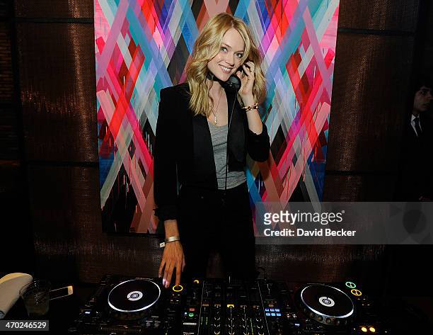 Model Lindsay Ellingson attends the Fitz and the Tantrum and Capital Cities concert presented by AG at The Chelsea at The Cosmopolitan of Las Vegas...