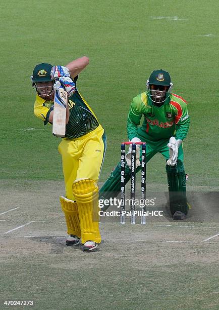 Alex Gregory captain of Australia bats during the ICC - U19 CWC match between Australia - U19 and Bangladesh - U19 played at the Sheikh Zayed cricket...