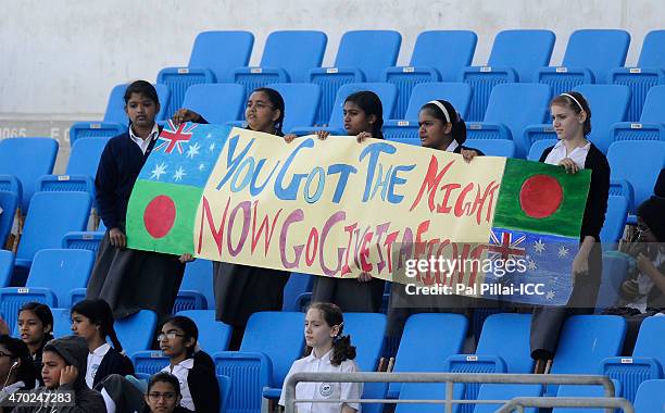 Spectators during the ICC - U19 CWC match between Australia - U19 and Bangladesh - U19 played at the Sheikh Zayed cricket stadium on February 19,...