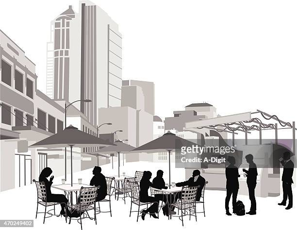 cafedowntownseattle - cafe stock illustrations