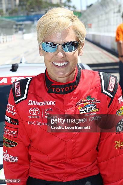 Time Olympic Medalist Dara Torres attends the Toyota Grand Prix Of Long Beach Pro/Celebrity Race - Race Day at Toyota Grand Prix of Long Beach on...