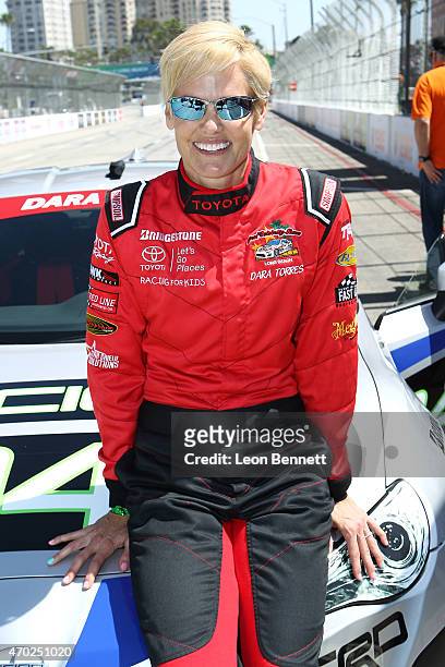 Time Olympic Medalist Dara Torres attends the Toyota Grand Prix Of Long Beach Pro/Celebrity Race - Race Day at Toyota Grand Prix of Long Beach on...