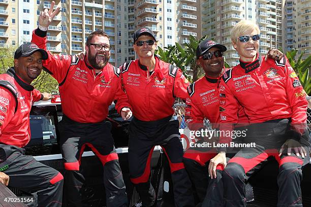 Alfonso Ribeiro, Rutledge Wood, Steve Mason, Brett Davern, Antron Brown, and Dara Torres attends the Toyota Grand Prix Of Long Beach Pro/Celebrity...