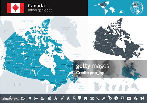 Canada - Infographic map - illustration Canada - Infographic map - illustration