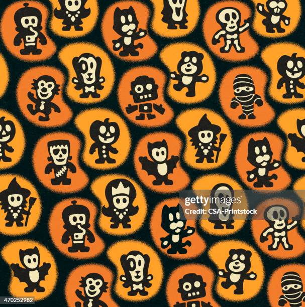 halloween pattern - mummy pattern stock illustrations