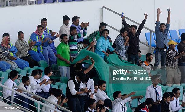 Spectators during the ICC - U19 CWC match between Australia - U19 and Bangladesh - U19 played at the Sheikh Zayed cricket stadium on February 19,...