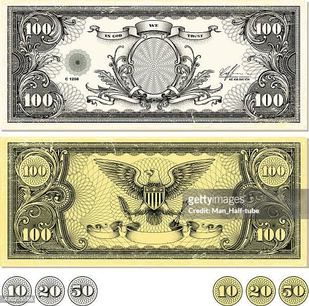 dollar-schein-design - 50 dollar bill stock-grafiken, -clipart, -cartoons und -symbole