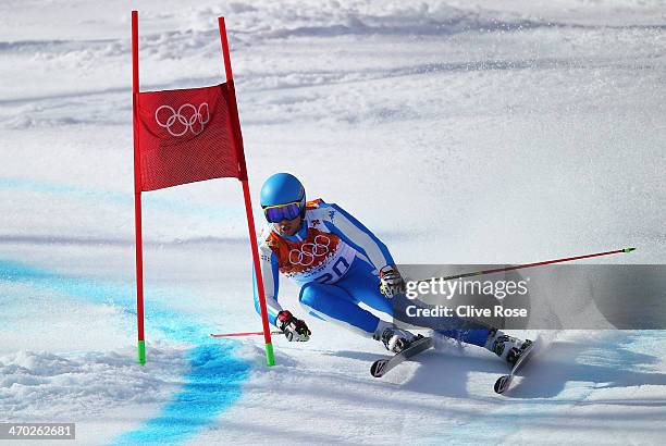 Davide Simoncelli of Italy in action during the Alpine Skiing Men's Giant Slalom on day 12 of the Sochi 2014 Winter Olympics at Rosa Khutor Alpine...