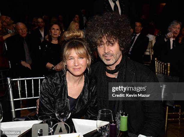 Renee Zellweger and Doyle Bramhall attend the 30th Annual Rock And Roll Hall Of Fame Induction Ceremony at Public Hall on April 18, 2015 in...
