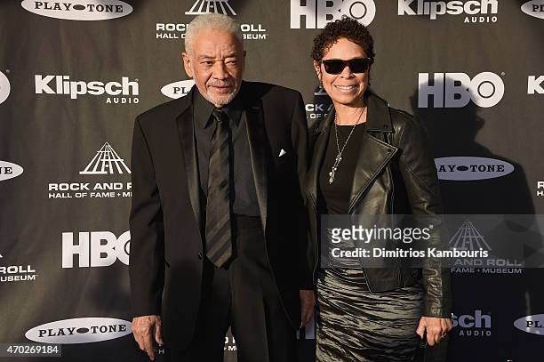 Singer-songwriter Bill Withers adnMarcia Johnson attend the 30th Annual Rock And Roll Hall Of Fame Induction Ceremony at Public Hall on April 18,...