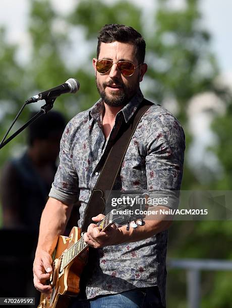 Matthew Ramsey of Old Dominion performs during the ACM Party For A Cause Festival at Globe Life Park in Arlington on April 18, 2015 in Arlington,...