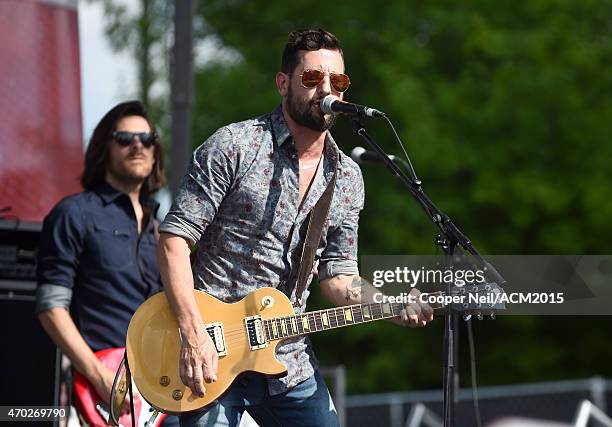 Matthew Ramsey of Old Dominion performs during the ACM Party For A Cause Festival at Globe Life Park in Arlington on April 18, 2015 in Arlington,...