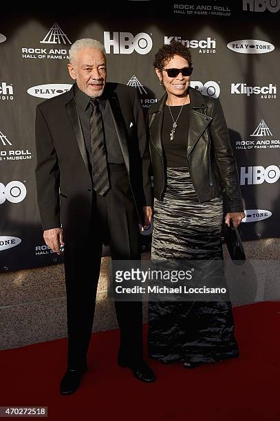 Musician Bill Withers and Marcia Johnson attend the 30th Annual Rock And Roll Hall Of Fame Induction Ceremony at Public Hall on April 18, 2015 in...