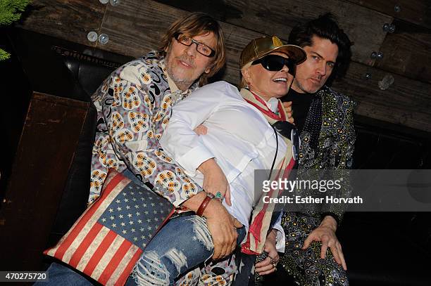 Christopher Makos, Roseanne Barr and Paul Solberg attend the world premiere documentary "Roseanne For President!" after party during the 2015 Tribeca...