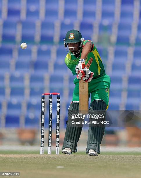 Litton Kumar Das of Bangladesh bats during the ICC - U19 CWC match between Australia - U19 and Bangladesh - U19 played at the Sheikh Zayed cricket...