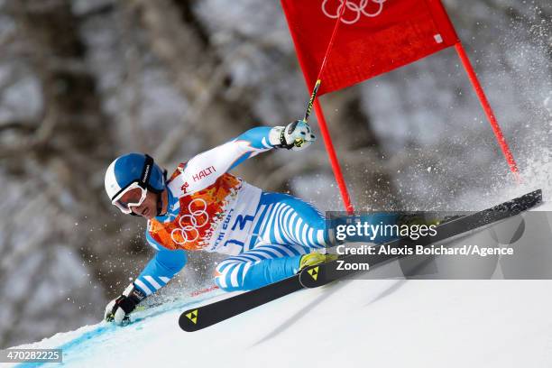 Marcus Sandell of Finland competes during the Alpine Skiing Men's Giant Slalom at the Sochi 2014 Winter Olympic Games at Rosa Khutor Alpine Centre on...