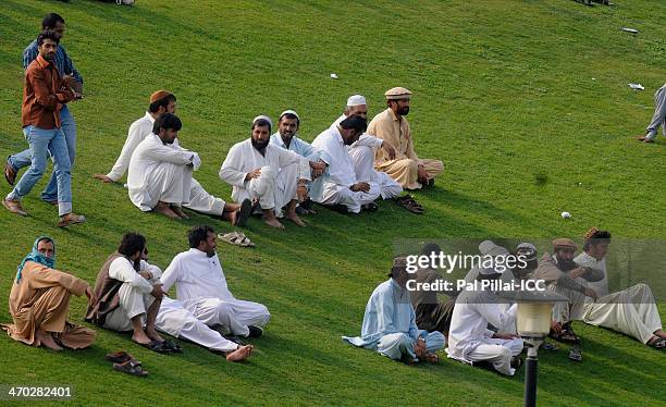 Spectators during the ICC - U19 CWC match between Australia - U19 and Bangladesh - U19 played at the Sheikh Zayed cricket stadium on February 19,...