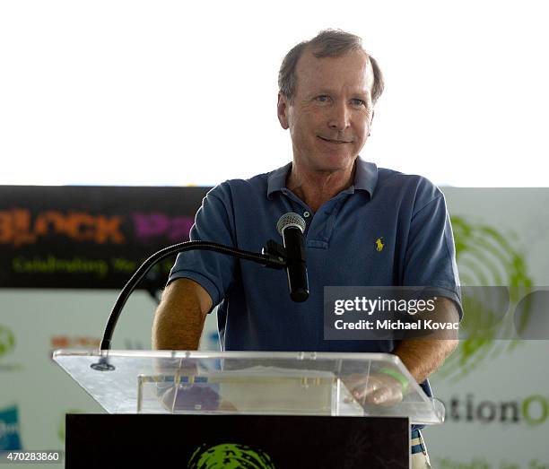 Chairman of the Board of Points of Light Neil Bush speaks at the Points of Light generationOn Block Party on April 18, 2015 in Los Angeles,...