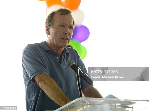 Chairman of the Board of Points of Light Neil Bush speaks at the Points of Light generationOn Block Party on April 18, 2015 in Los Angeles,...