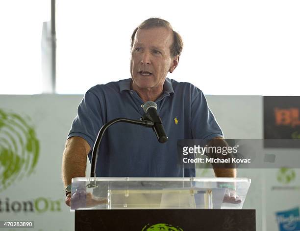 Chairman of the Board of Points of Light Neil Bush speaks at the Points of Light generationOn Block Party on April 18, 2015 in Los Angeles,...