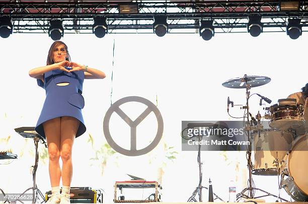 Musician Julie Budet of Yelle performs onstage during day 2 of the 2015 Coachella Valley Music And Arts Festival at The Empire Polo Club on April 18,...