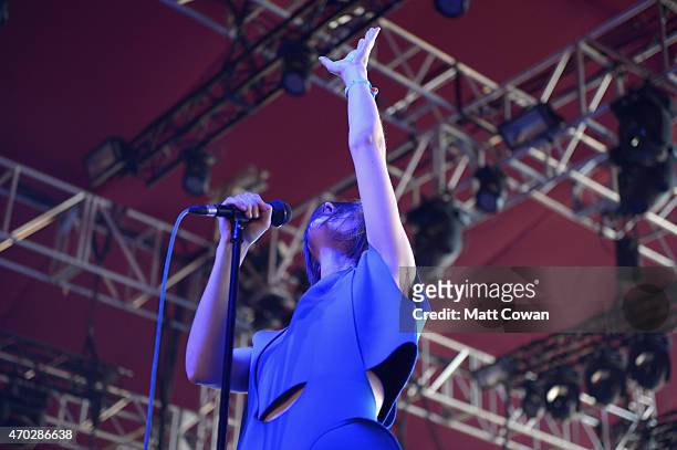 Musician Julie Budet of Yelle performs onstage during day 2 of the 2015 Coachella Valley Music And Arts Festival at The Empire Polo Club on April 18,...