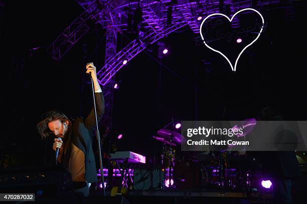 Musician J Tillman of Father John Misty performs onstage during day 2 of the 2015 Coachella Valley Music And Arts Festival at The Empire Polo Club on...