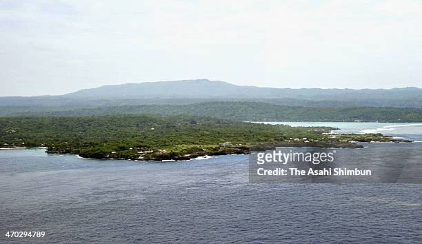 In this aerial photo, Nusa Lembongan Island is seen on February 16, 2014 in Denpasar, Bali, Indonesia. A group of seven Japanese scuba divers went...