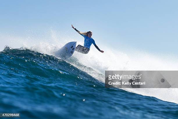 Laura Enever of Australia finished equal 13th in the Drug Aware Margaret River Pro after placing second in her round 2 heat at Main Break on April...