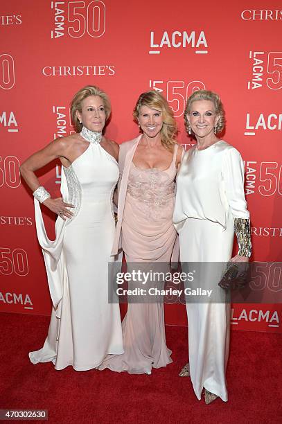 Guest, Kevyn Wynn and LACMA Trustee Elaine Wynn attend the LACMA 50th Anniversary Gala sponsored by Christie's at LACMA on April 18, 2015 in Los...