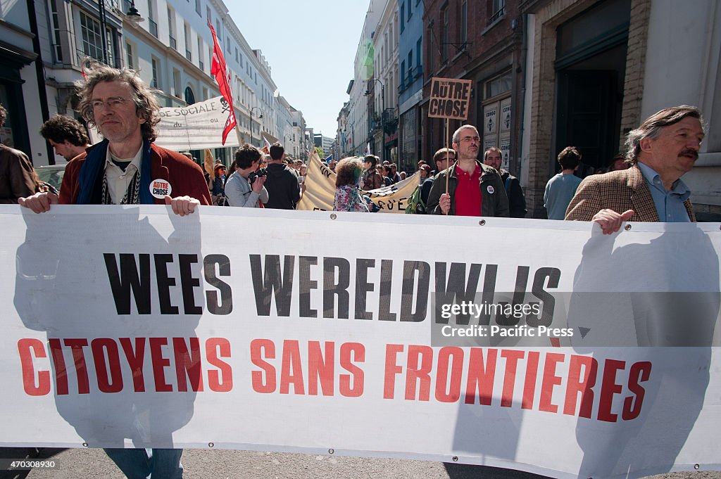 A delegation of heart above hard is seen at the march...