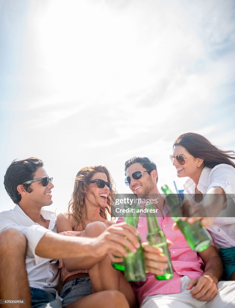 People enjoying the summer drinking outdoors