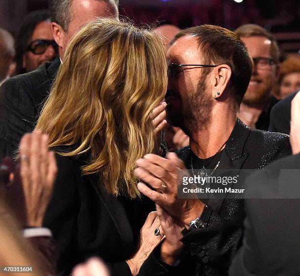 Barbara Bach and Ringo Starr attend the 30th Annual Rock And Roll Hall Of Fame Induction Ceremony at Public Hall on April 18, 2015 in Cleveland, Ohio.